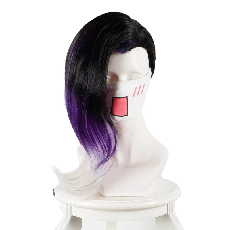 OW Sombra Black Purple Cosplay Wig